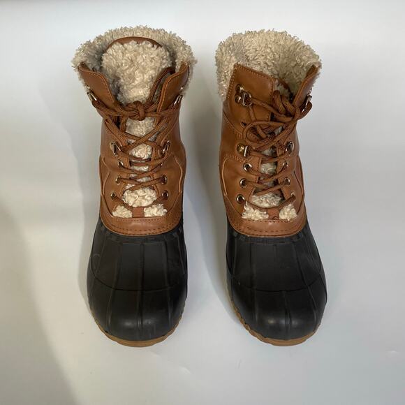 Tommy Hilfiger Rainah Duck Boots Womens 8M Brown Lace Up Waterproof Winter Boots - Picture 6 of 9